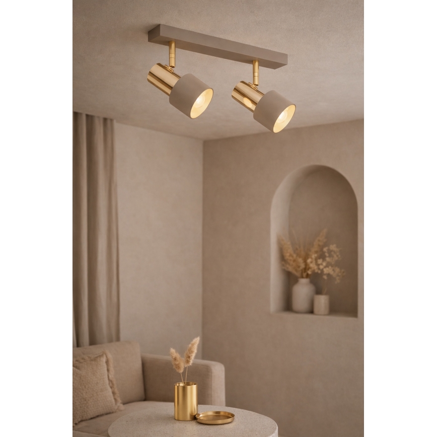Argon 7299 - Σποτ φωτιστικό DOR 2xE27/15W/230V χρυσό/μπεζ