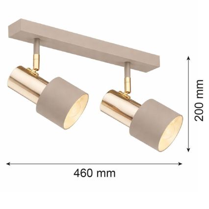 Argon 7299 - Σποτ φωτιστικό DOR 2xE27/15W/230V χρυσό/μπεζ