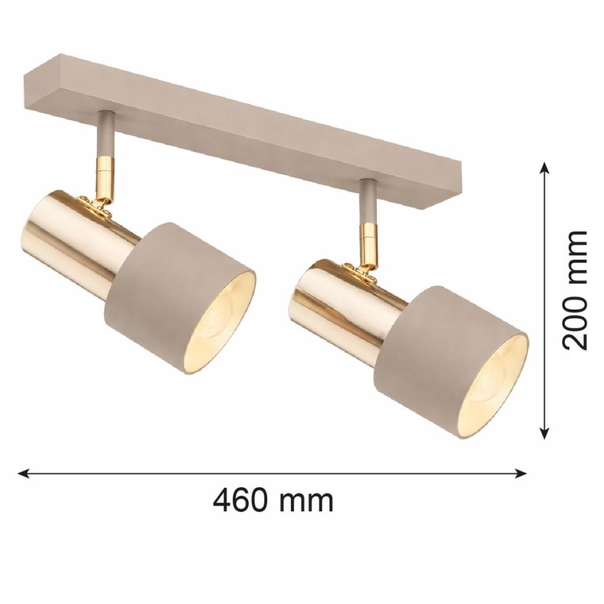 Argon 7299 - Σποτ φωτιστικό DOR 2xE27/15W/230V χρυσό/μπεζ