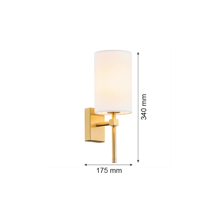 Argon 8034 - Λάμπα τοίχου ABRUZZO 1xE14/7W/230V ορείχαλκος/λευκό