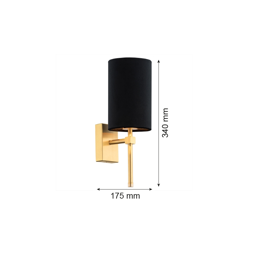 Argon 8035 - Λάμπα τοίχου ABRUZZO 1xE14/7W/230V ορείχαλκος/μαύρο