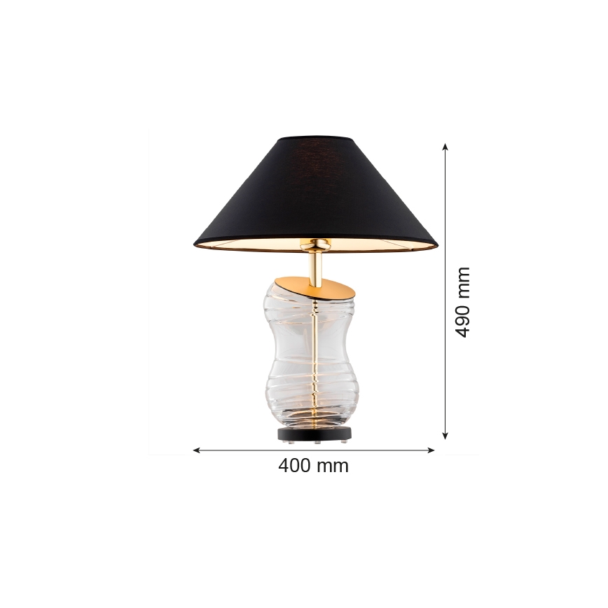 Argon 8037 - Επιτραπέζια λάμπα VENETO 1xE27/15W/230V μαύρο/ορείχαλκος