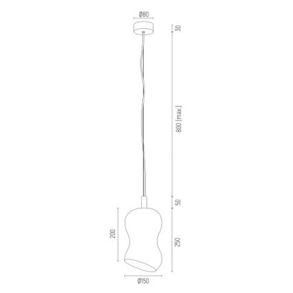 Argon 8038 - Κρεμαστό φωτιστικό οροφής SALERNO 1xE27/15W/230V χρυσό