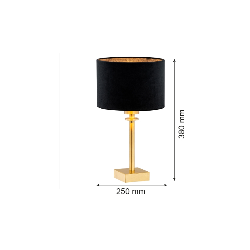 Argon 8049 - Επιτραπέζια λάμπα ABBANO 1xE27/15W/230V ορείχαλκος/μαύρο