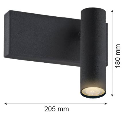 Argon 8065 - Επιτοίχιο φωτιστικό σημείου ETNA 1xG9/6W/230V μαύρο