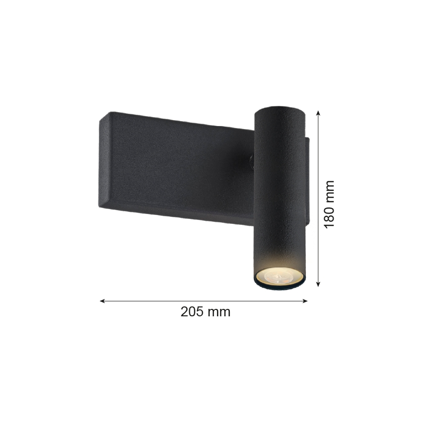 Argon 8065 - Φωτιστικό σποτ τοίχου ETNA 1xG9/6W/230V μαύρο