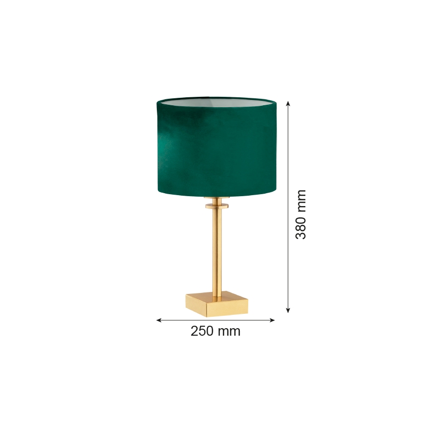 Argon 8106 - Επιτραπέζια λάμπα ABBANO 1xE27/15W/230V ορείχαλκος/πράσινο