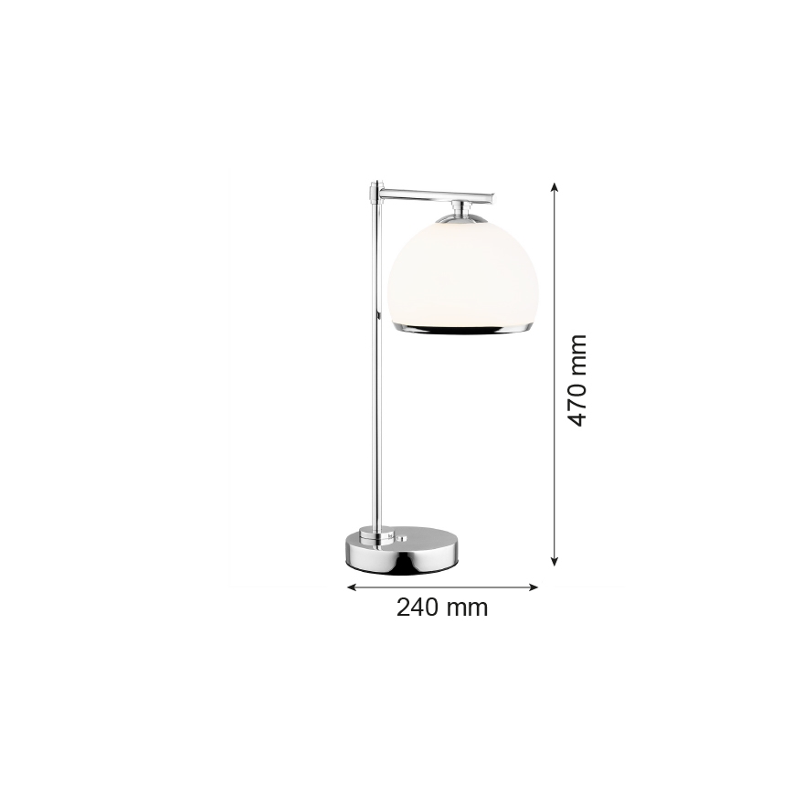 Argon 8121 - Επιτραπέζιο φωτιστικό MARBELLA 1xE27/15W/230V γυαλιστερό χρώμιο