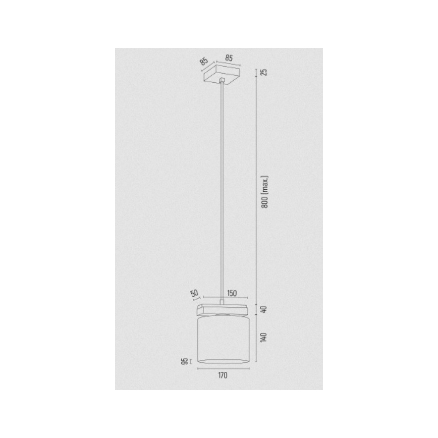 Argon 8276 - Κρεμαστό φωτιστικό οροφής CANOA 1xE27/15W/230V μαύρο