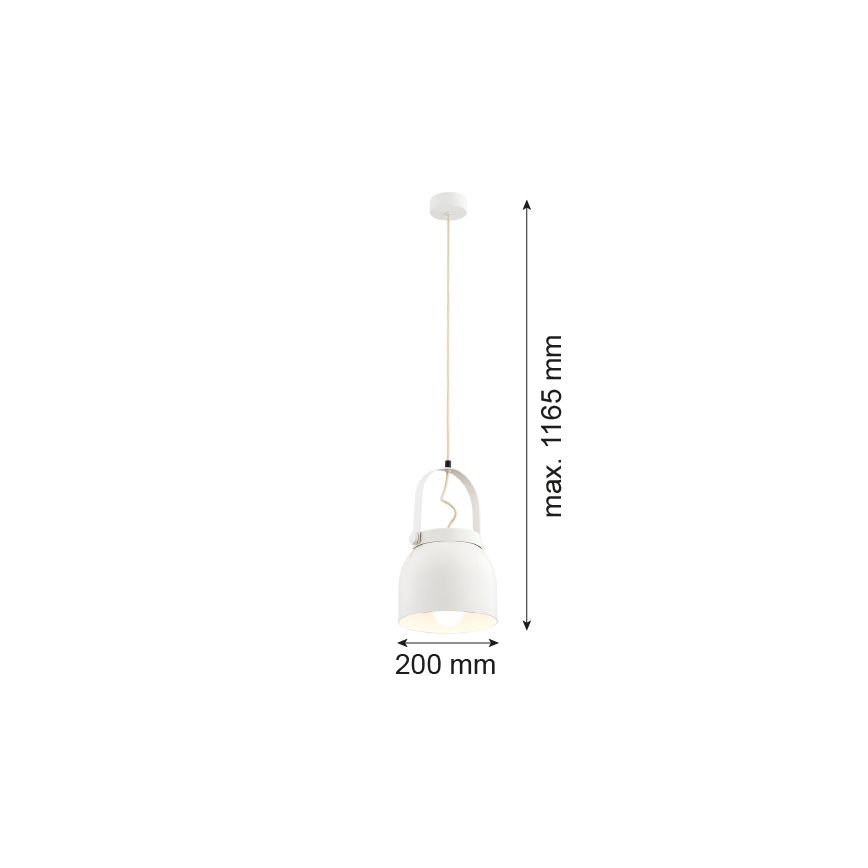 Argon 8280 - Κρεμαστό φωτιστικό οροφής LOGAN 1xE27/15W/230V διάμετρος 20 cm λευκό