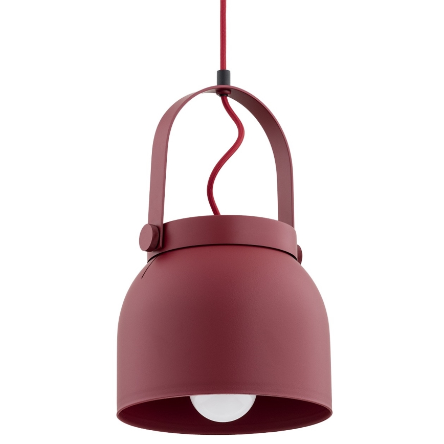 Argon 8282 - Κρεμαστό φωτιστικό οροφής LOGAN 1xE27/15W/230V διάμετρος 20 cm κόκκινο