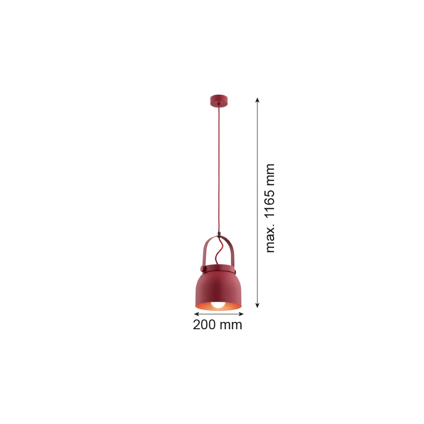Argon 8282 - Κρεμαστό φωτιστικό οροφής LOGAN 1xE27/15W/230V διάμετρος 20 cm κόκκινο