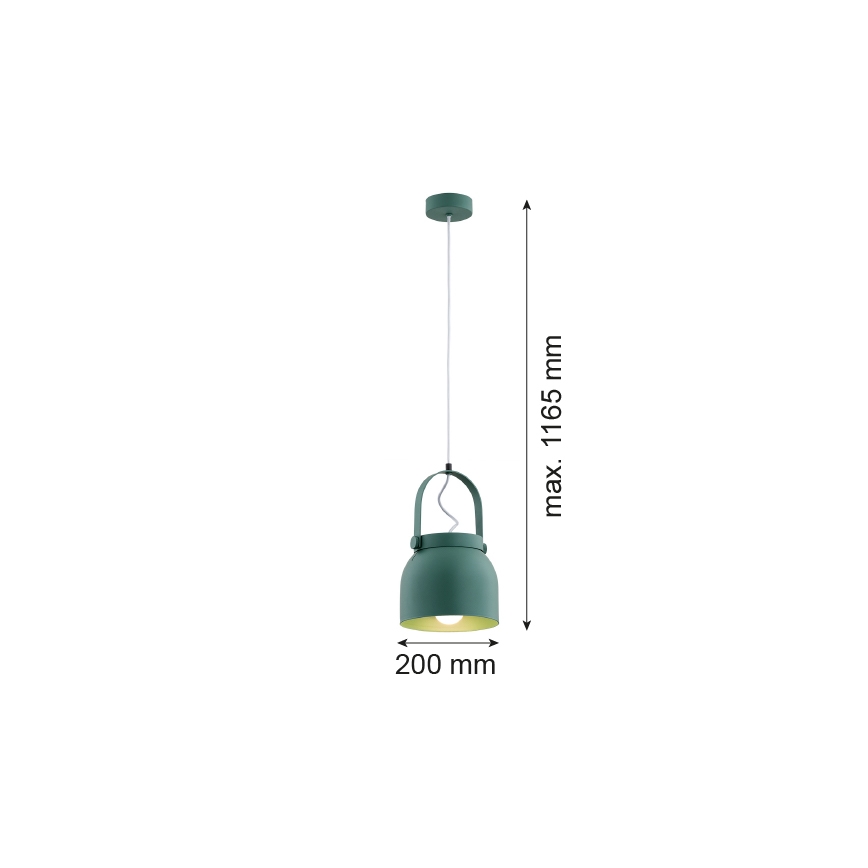 Argon 8283 - Κρεμαστό φωτιστικό οροφής LOGAN 1xE27/15W/230V διάμετρος 20 cm πράσινο