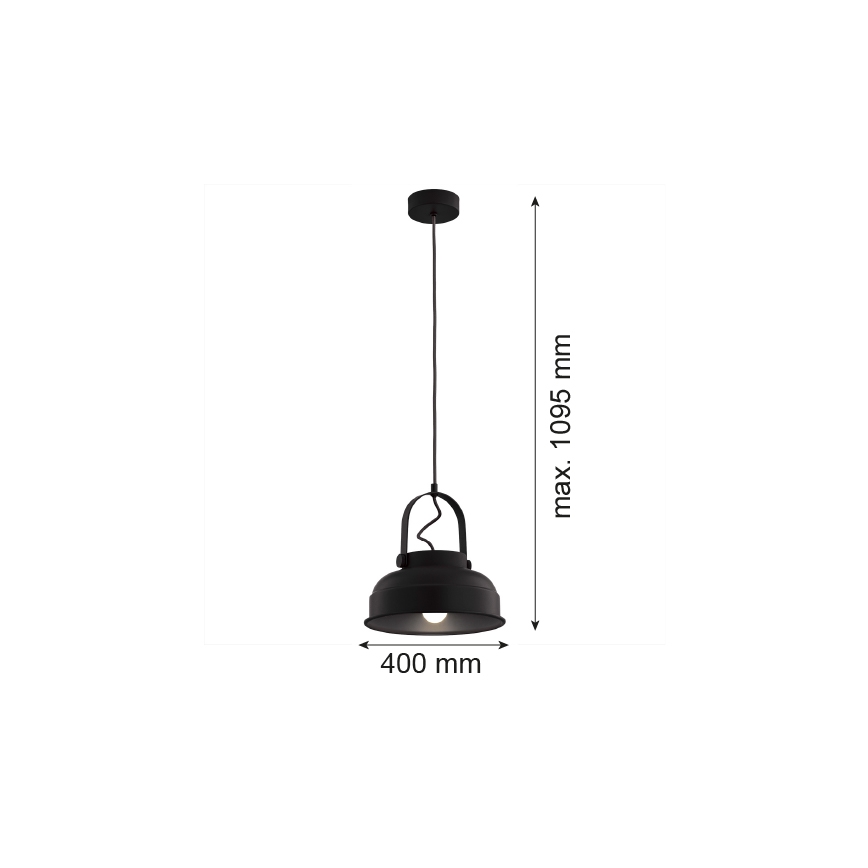 Argon 8285 - Κρεμαστό φωτιστικό οροφής DAKOTA 1xE27/15W/230V μαύρο