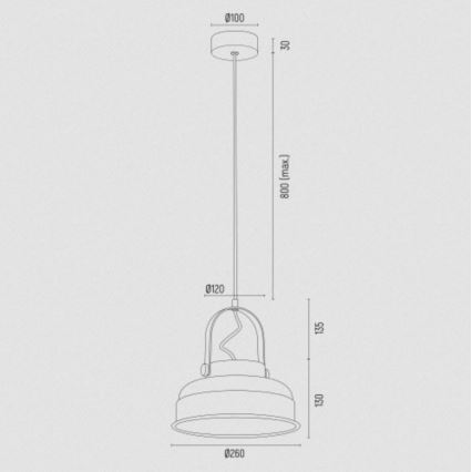 Argon 8285 - Κρεμαστό φωτιστικό οροφής DAKOTA 1xE27/15W/230V μαύρο