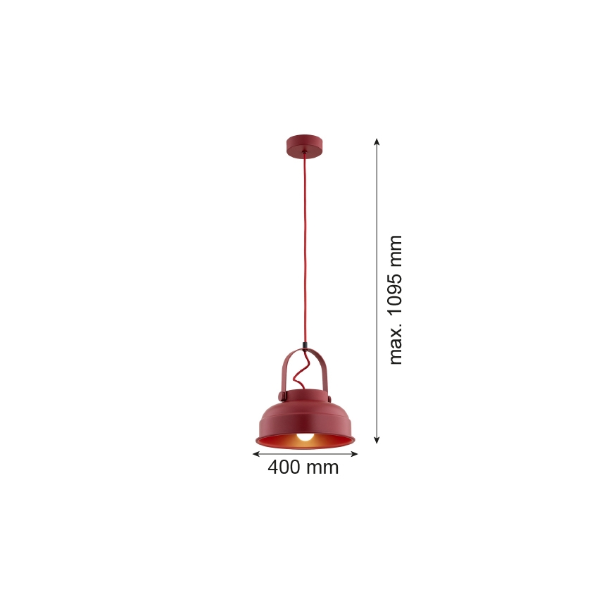 Argon 8286 - Κρεμαστό φωτιστικό οροφής DAKOTA 1xE27/15W/230V κόκκινο