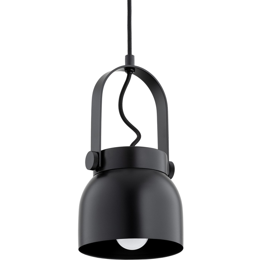 Argon 8291 - Κρεμαστό φωτιστικό οροφής LOGAN 1xE27/15W/230V διάμετρος 14 cm μαύρο