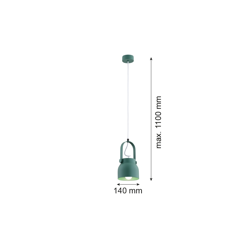 Argon 8293 - Κρεμαστό φωτιστικό οροφής LOGAN 1xE27/15W/230V διάμετρος 14 cm πράσινο