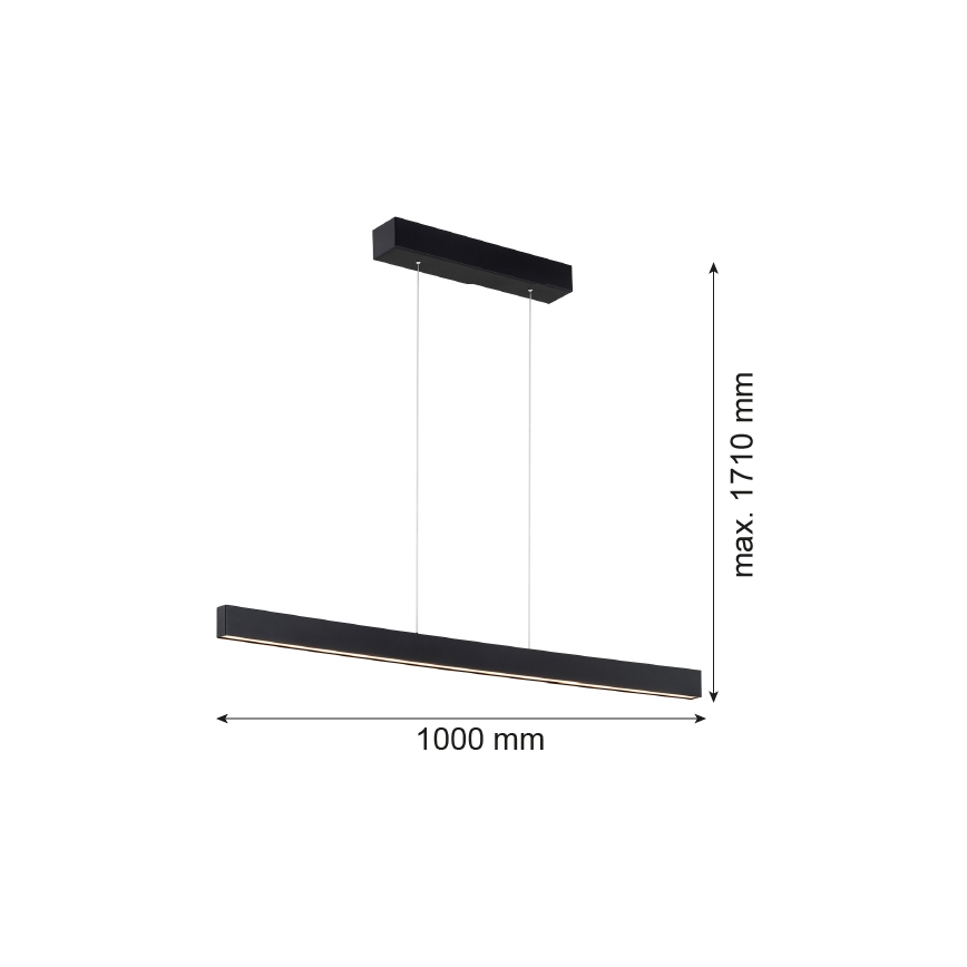 Argon 8303 - Πολύφωτο LED με συρματόσχοινο BALANS LED/35W/230V 3000K μαύρο