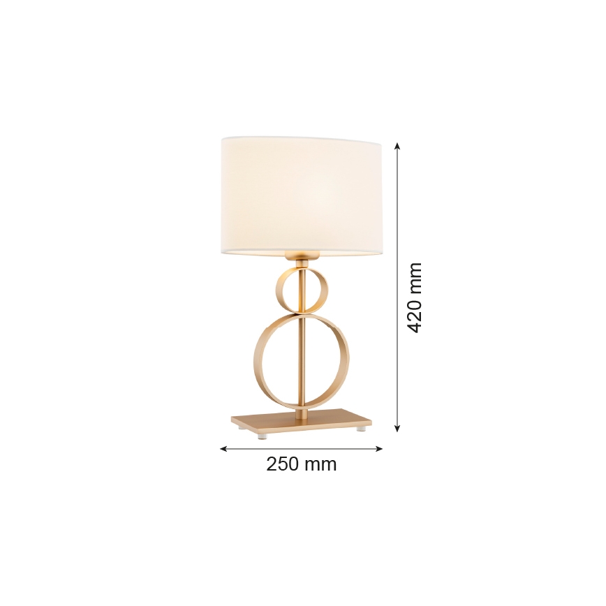 Argon 8310 - Επιτραπέζιο φωτιστικό PERSEO 1xE27/15W/230V 42 εκ. κρεμ/χρυσό