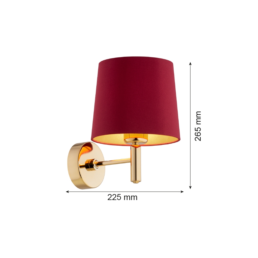 Argon 8311 - Λάμπα τοίχου PONTE PLUS 1xE27/15W/230V κόκκινο