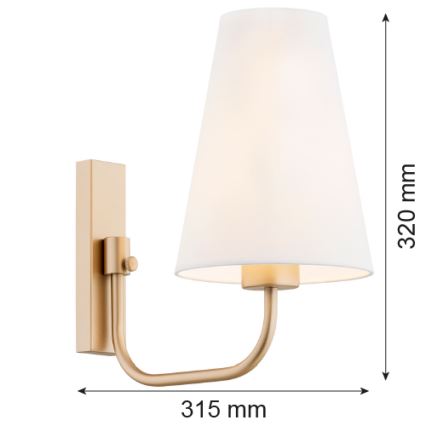 Argon 8312 - Λάμπα τοίχου SAFIANO 1xE27/15W/230V χρυσαφί