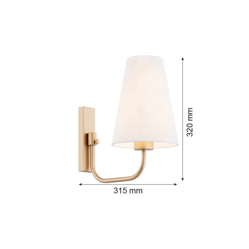 Argon 8312 - Λάμπα τοίχου SAFIANO 1xE27/15W/230V χρυσαφί