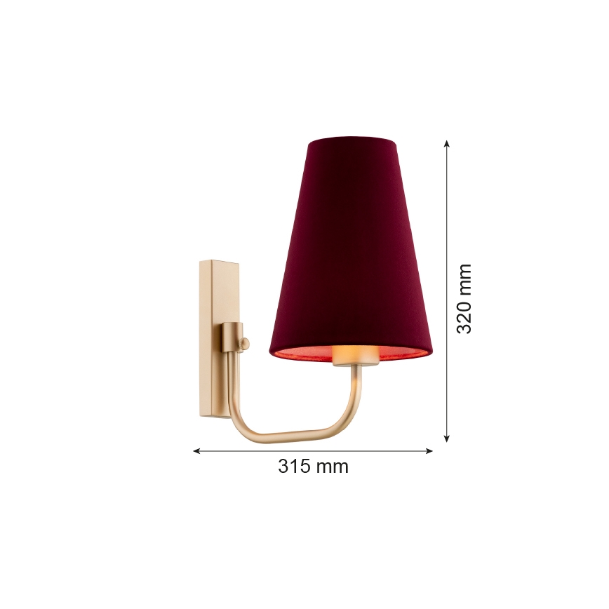 Argon 8313 - Λάμπα τοίχου SAFIANO 1xE27/15W/230V burgundy