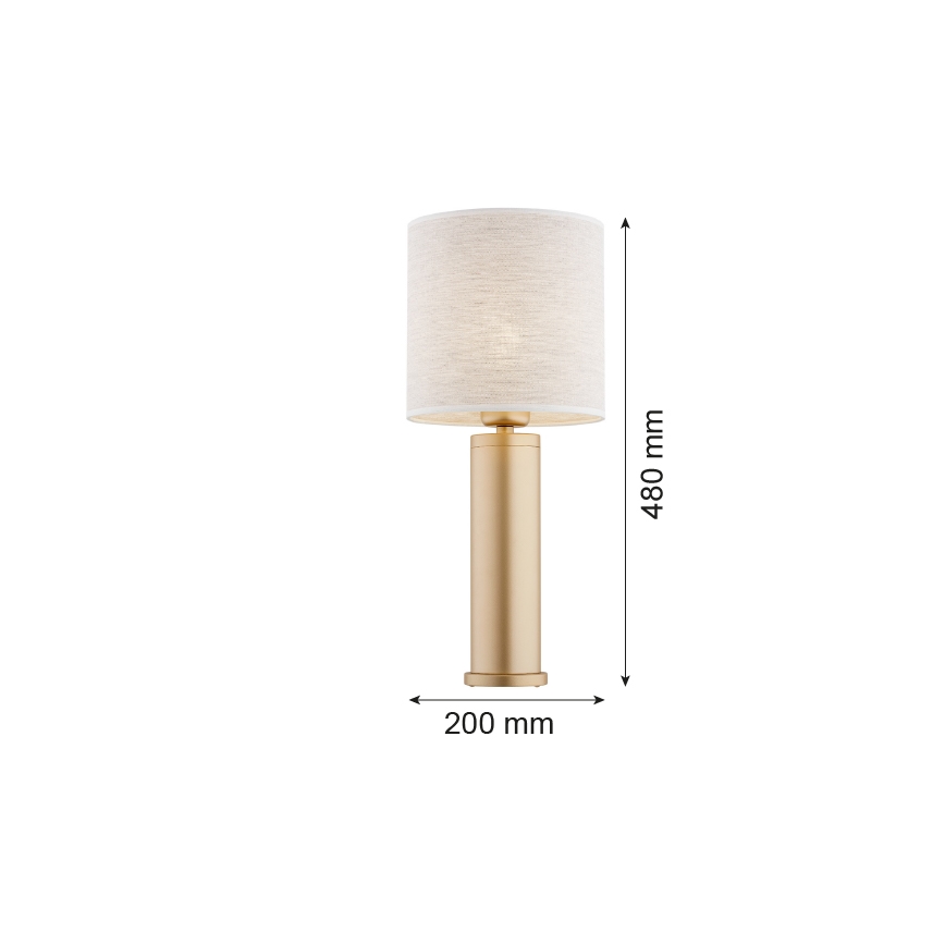 Argon 8315 - Eπιτραπέζια λάμπα RIVA 1xE27/15W/230V 48 cm χρυσαφί