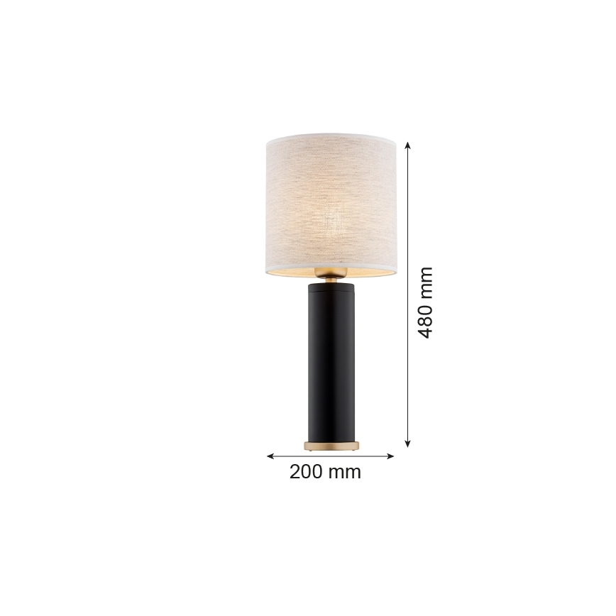 Argon 8316 - Eπιτραπέζια λάμπα RIVA 1xE27/15W/230V 48 cm μαύρο