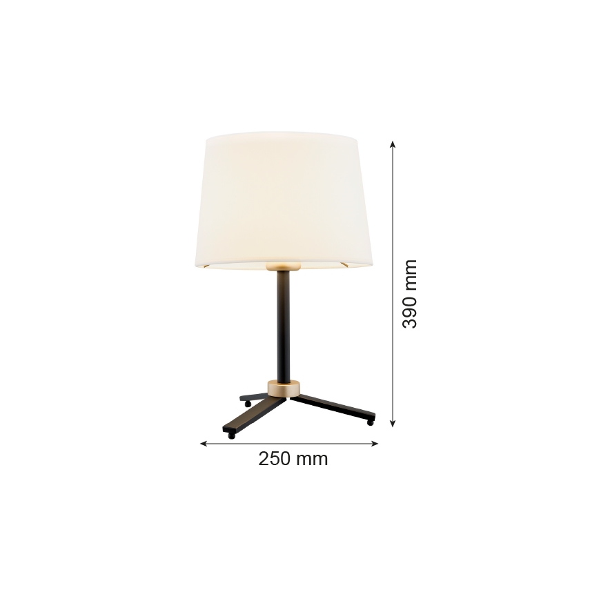Argon 8319 - Eπιτραπέζια λάμπα CAVALINO 1xE27/15W/230V 39 cm κρεμ/μαύρο