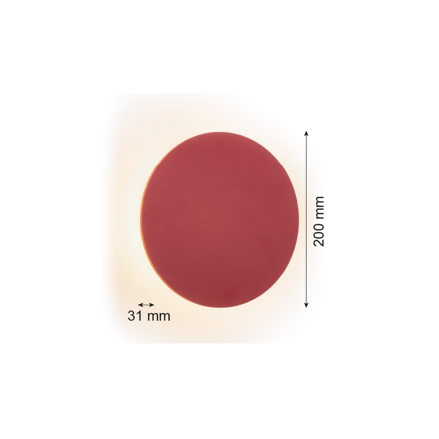 Argon 8321 - Φωτιστικό τοίχου LED OREGON PLUS LED/4,5W/230V 3000K 20 cm κόκκινο