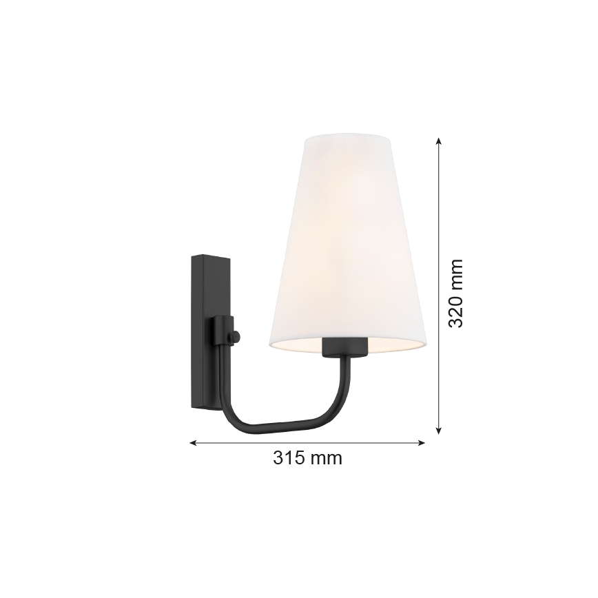 Argon 8376 - Λάμπα τοίχου SAFIANO 1xE27/15W/230V μαύρο