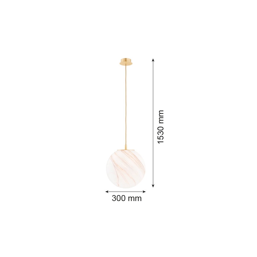 Argon 8448 -Κρεμαστό φωτιστικό οροφήςALMIROS 1xE27/15W/230V διάμετρος 30 cm αλαβάστρο χρυσαφί