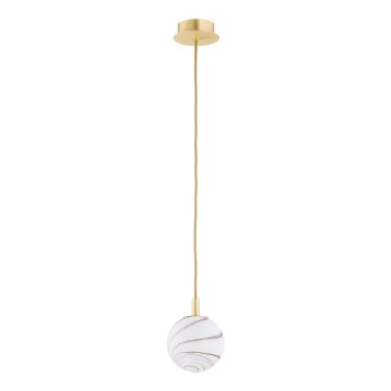 Argon 8450 - Κρεμαστό φωτιστικό οροφής ALMIROS 1xE14/7W/230V διάμετρος 12 cm αλαβάστρο χρυσαφί