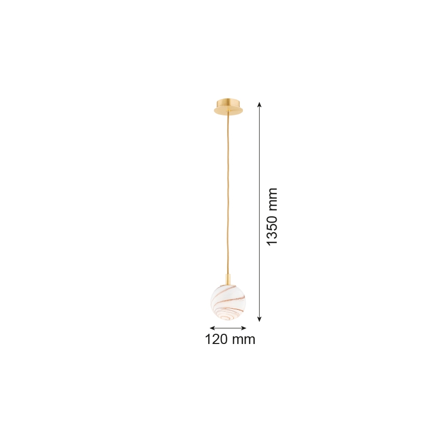 Argon 8450 - Κρεμαστό φωτιστικό οροφής ALMIROS 1xE14/7W/230V διάμετρος 12 cm αλαβάστρο χρυσαφί