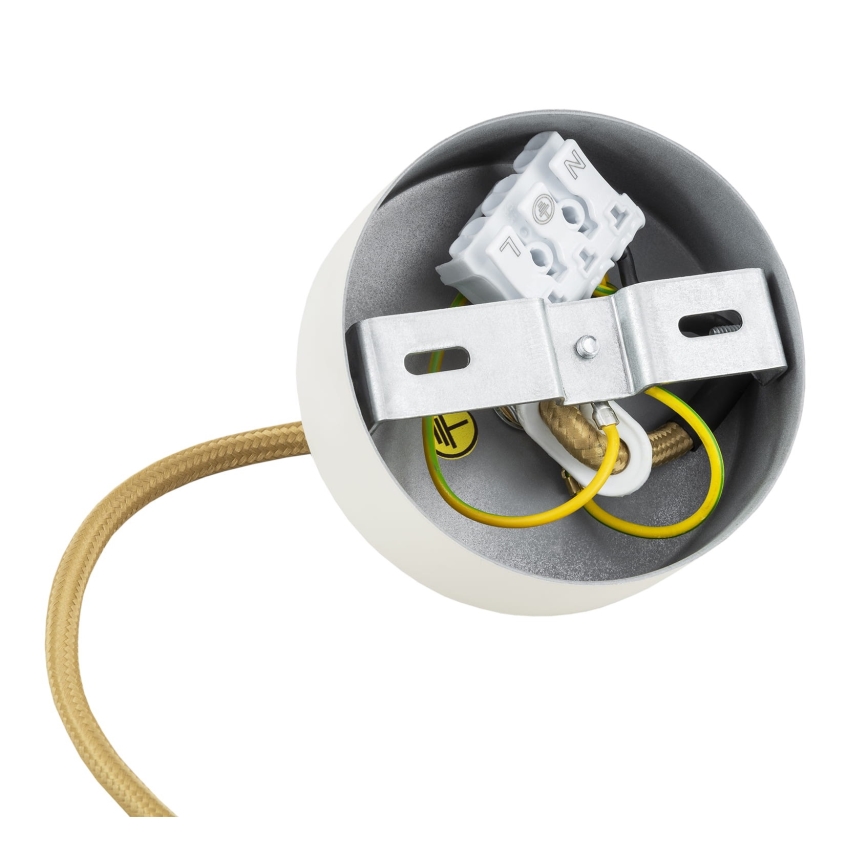 Argon 8451 - Κρεμαστό φωτιστικό οροφής ALMIROS 1xE14/7W/230V διάμετρος 12 cm αλαβάστρο λευκό/χρυσαφί