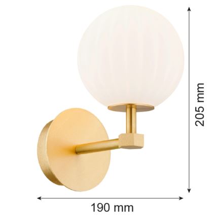 Argon 8502 - Λάμπα τοίχου PALOMA 1xE14/7W/230V χρυσαφί/λευκό