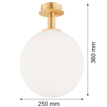 Argon 8505 - Φωτιστικό οροφής PALOMA 1xE27/15W/230V χρυσαφί/λευκό