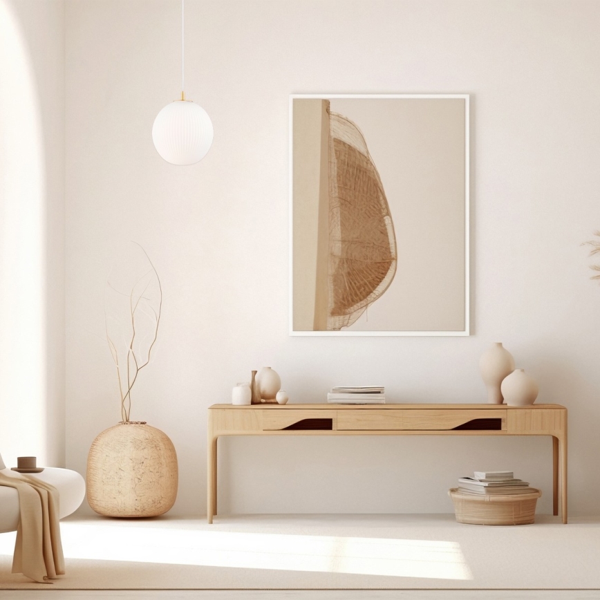 Argon 8507 - Κρεμαστό φωτιστικό οροφής PALOMA 1xE27/15W/230V διάμετρος 25 cm χρυσαφί/λευκό