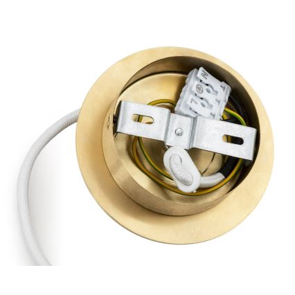 Argon 8507 - Κρεμαστό φωτιστικό οροφής PALOMA 1xE27/15W/230V διάμετρος 25 cm χρυσαφί/λευκό