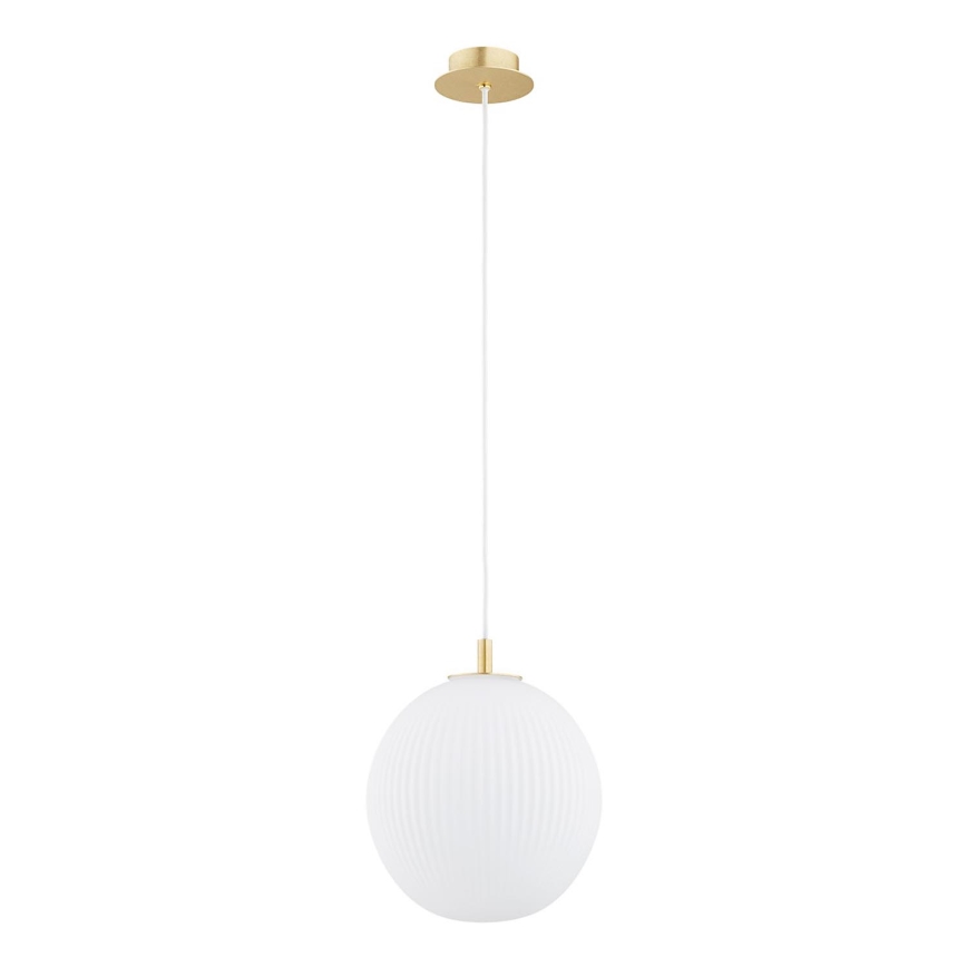 Argon 8507 - Κρεμαστό φωτιστικό οροφής PALOMA 1xE27/15W/230V διάμετρος 25 cm χρυσαφί/λευκό