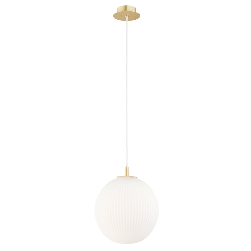 Argon 8507 - Κρεμαστό φωτιστικό οροφής PALOMA 1xE27/15W/230V διάμετρος 25 cm χρυσαφί/λευκό