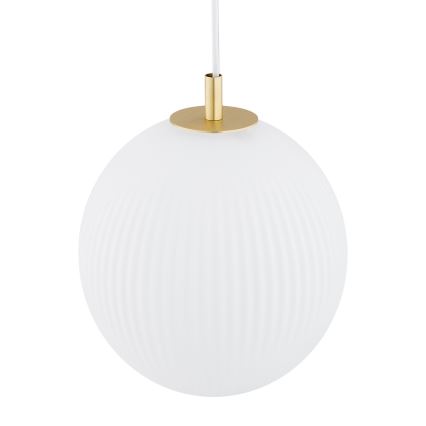 Argon 8507 - Κρεμαστό φωτιστικό οροφής PALOMA 1xE27/15W/230V διάμετρος 25 cm χρυσαφί/λευκό