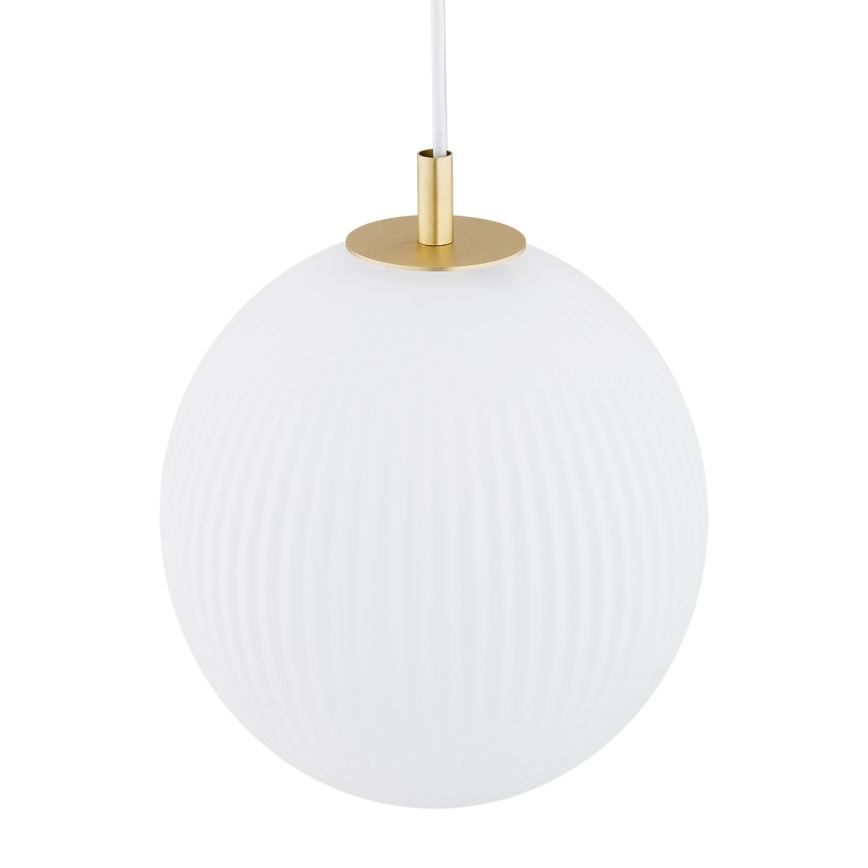 Argon 8507 - Κρεμαστό φωτιστικό οροφής PALOMA 1xE27/15W/230V διάμετρος 25 cm χρυσαφί/λευκό