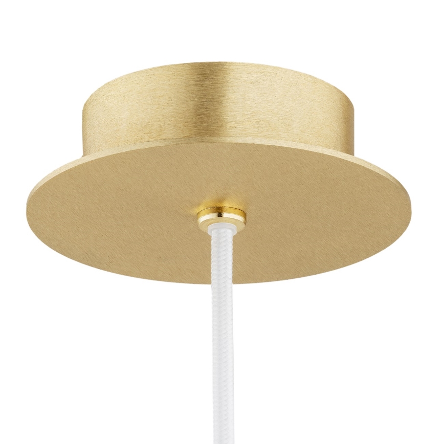 Argon 8507 - Κρεμαστό φωτιστικό οροφής PALOMA 1xE27/15W/230V διάμετρος 25 cm χρυσαφί/λευκό