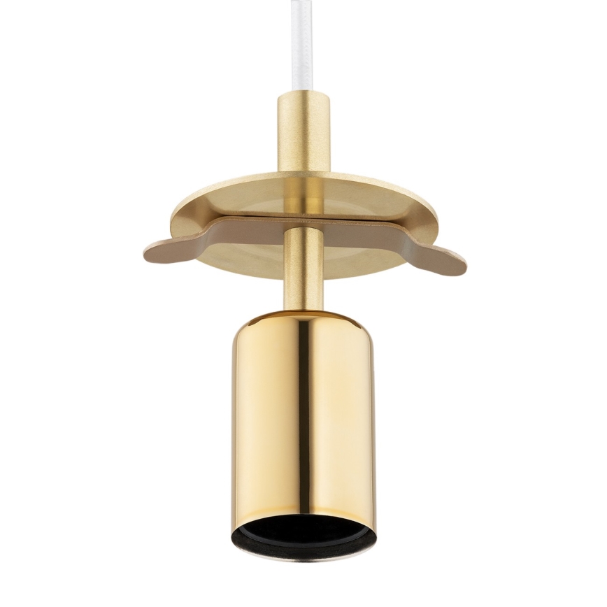 Argon 8507 - Κρεμαστό φωτιστικό οροφής PALOMA 1xE27/15W/230V διάμετρος 25 cm χρυσαφί/λευκό