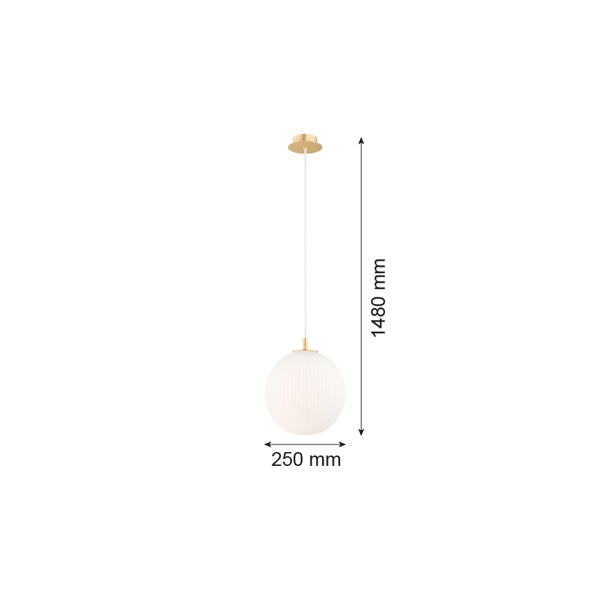 Argon 8507 - Κρεμαστό φωτιστικό οροφής PALOMA 1xE27/15W/230V διάμετρος 25 cm χρυσαφί/λευκό