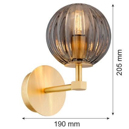 Argon 8508 - Φωτιστικό τοίχου PALOMA 1xE14/7W/230V χρυσό/μαύρο