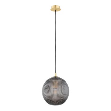 Argon 8513 - Κρεμαστό φωτιστικό οροφής PALOMA 1xE27/15W/230V διάμετρος 25 cm χρυσαφί/μαύρο
